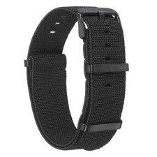 Elastic Nylon Watch Band 22mm Waterproof One Piece Watch Strap, Black