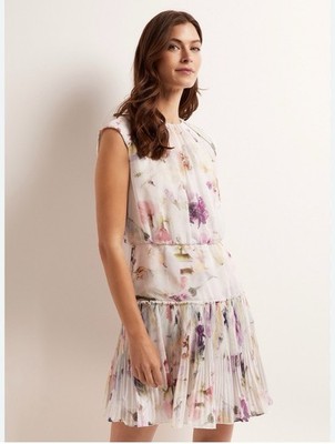 Ted Baker London Floral Pleated Dress Designer 4 Drop Waist Pastel Wedding Guest | eBay Ted Baker London Floral Pleated Dress Designer 4 Drop Waist Pastel Wedding Guest | eBay
