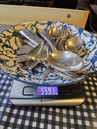 1940's Gorham Antique sterling silver 43pc flatware And 17 Knives