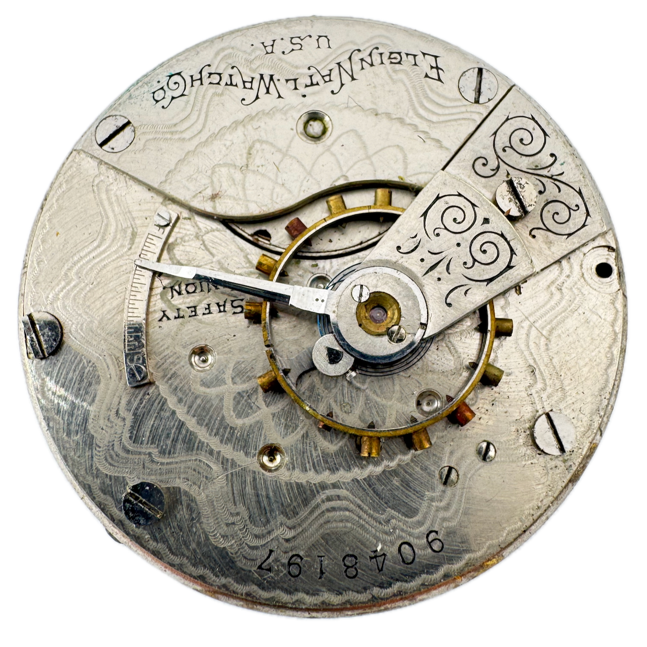 Antique 1901 Elgin 7 Jewel Hunter Pocket Watch Movement 18s 207 USA