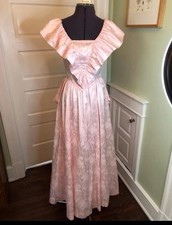 Gunne sax Satin Floral Vintage 1980s Coquette Dress Size 13 / 6 Small