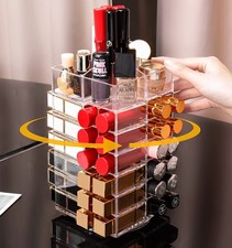 360 Degree Spinning Lipstick Organizer Holder 53 Spaces,Acrylic Cosmetic Disp...