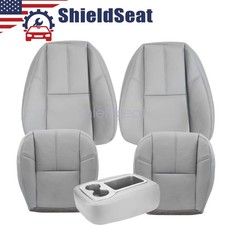5pcs Front Gray Leatherjump Seat Cover For 2007-2014 Chevy Silverado Work Truck 5pcs Front Gray Leatherjump Seat Cover For 2007-2014 Chevy Silverado Work Truck