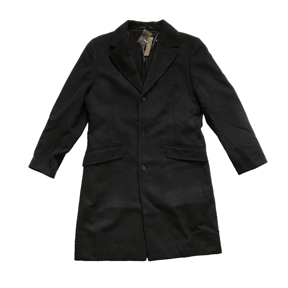 NWT JCrew Ludlow Top Coat Jacket Mens 38 S Black Charcoal Wool Cashmere BS469 - Image 2 of 4