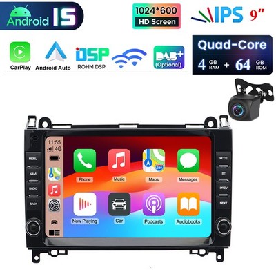 4+64G For Mercedes Benz B160 B170 B200 W169 Car Radio Stereo Carplay Android 15
