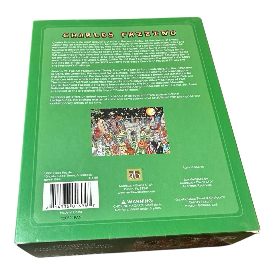 Charles Fazzino Puzzle• Ghosts, Good Times & Gridlock Puzzle • 1000 pieces • NEW - Image 2 of 4