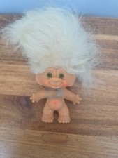 Vintage 1960's Marked C64 DAM Troll White/Gray Hair Green Eyes C 64