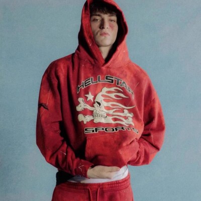 Hell Studios star Sports Tie Dye Hoodie pans Red Tie Dye Speckle