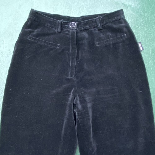 Versace Jeans Couture Vintage 90s Velvet Trousers Womens UK 8 Black Medusa Italy - Picture 8 of 18