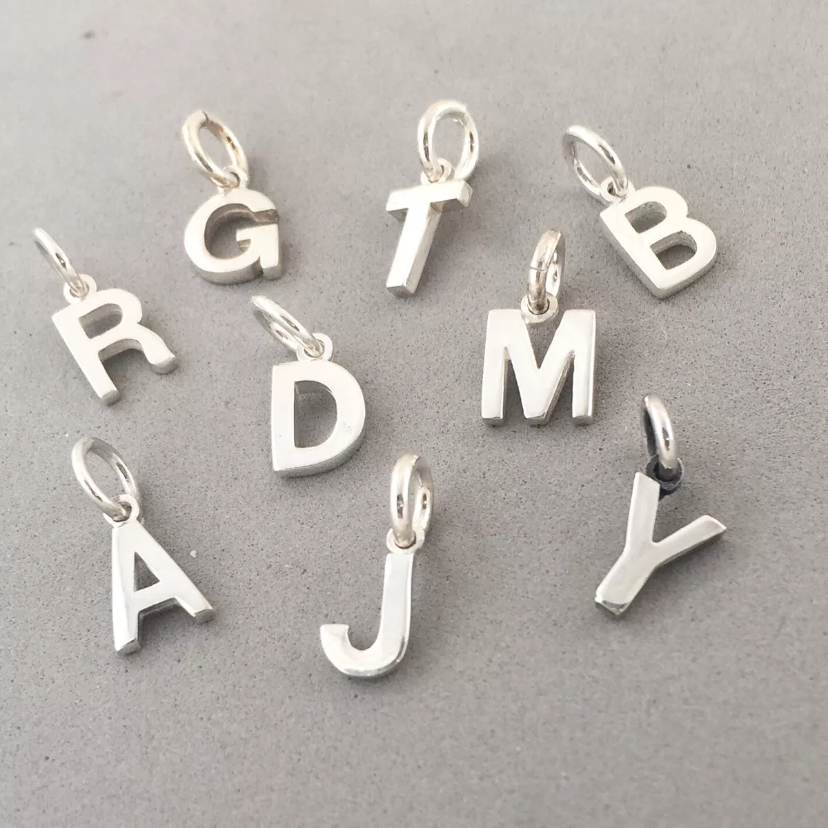 Silver initial hotsell charm