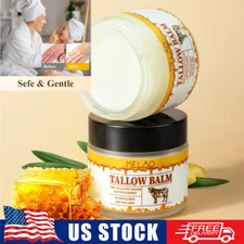 Beef Tallow for Skin - Organic Grass-Fed Whipped Beef Tallow and Honey Balm 2OZ