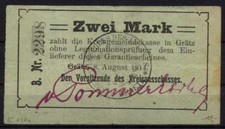 [13646] - NOTGELD GRAETZ (obecnie: Grodzisk Wielkopolski), powiat, 2 marki, 08.08.19