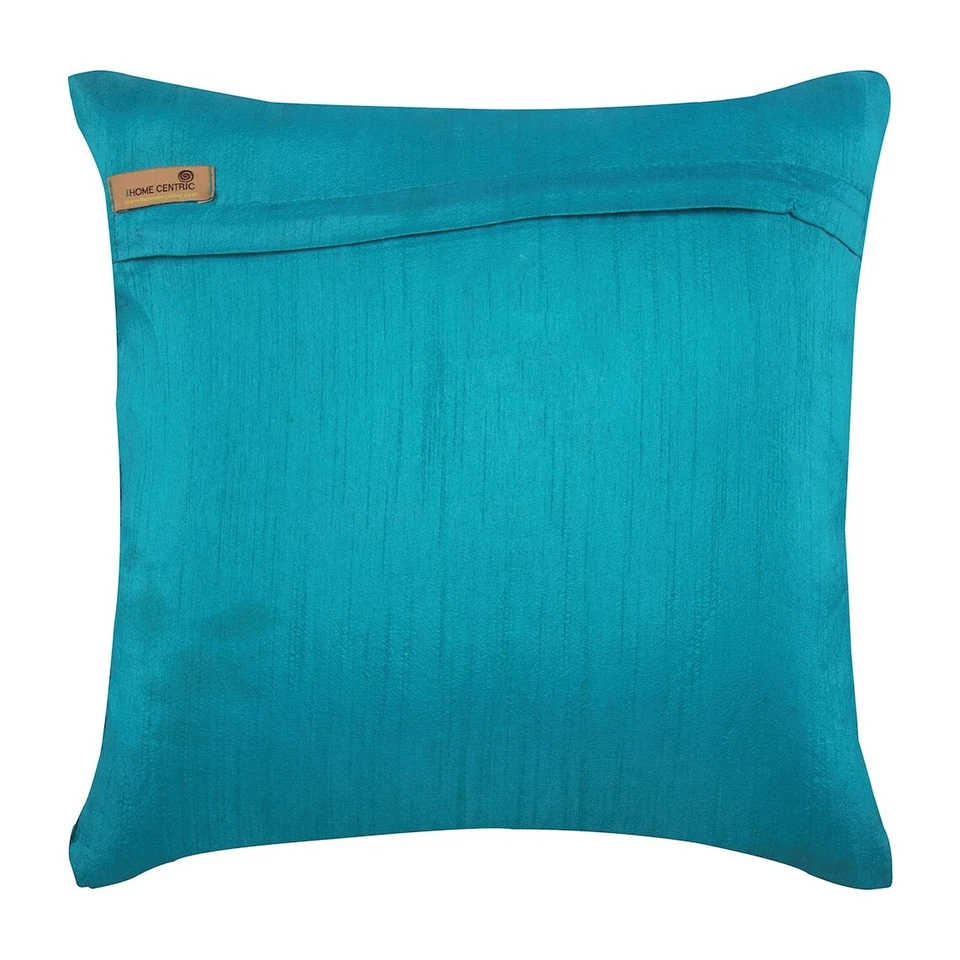 Throw Pillow Cover Blue 16"x16", Square Silk Dotted Sea Illusion - Sea Tornado - Image 3 of 3