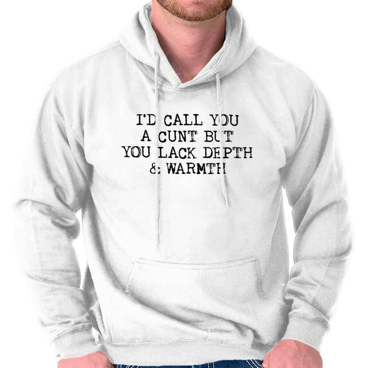 RHUDE Felpa con cappuccio manica lunga You Lack Depth And Warmth divertente maleducato insulto adulto