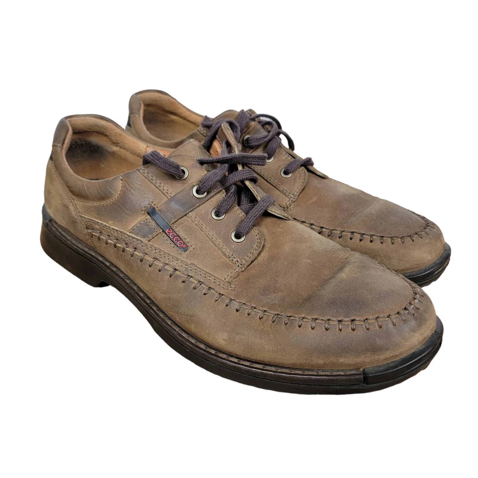Scarpe da ginnastica Ecco Fusion II da uomo 47 marrone cacao nabuk stringate Oxford taglia 13