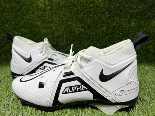 Nike Mens Size 12 Football Cleats White Black Alpha Menace Pro 3 CT6649-100 - 第 2/7 張圖片