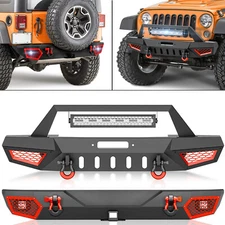 Front Or Rear Bumper W/ Paintable Armor For 2007-2017 2018 Jeep Wrangler JK JKU