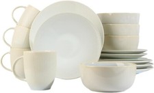 16Pc Dinner Set Stoneware Crockery Dinnerware Tableware Plates Bowls Mugs Cream
