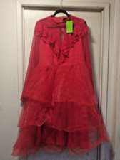 ladies BEETLE JUICE red stain/tulle/lace wedding dress NWTO sz2 XXL stretchy