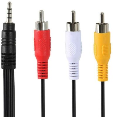 3.5mm to RCA Audio Video Camcorder Cable for Smartphone MP3 Tablet Home Theater