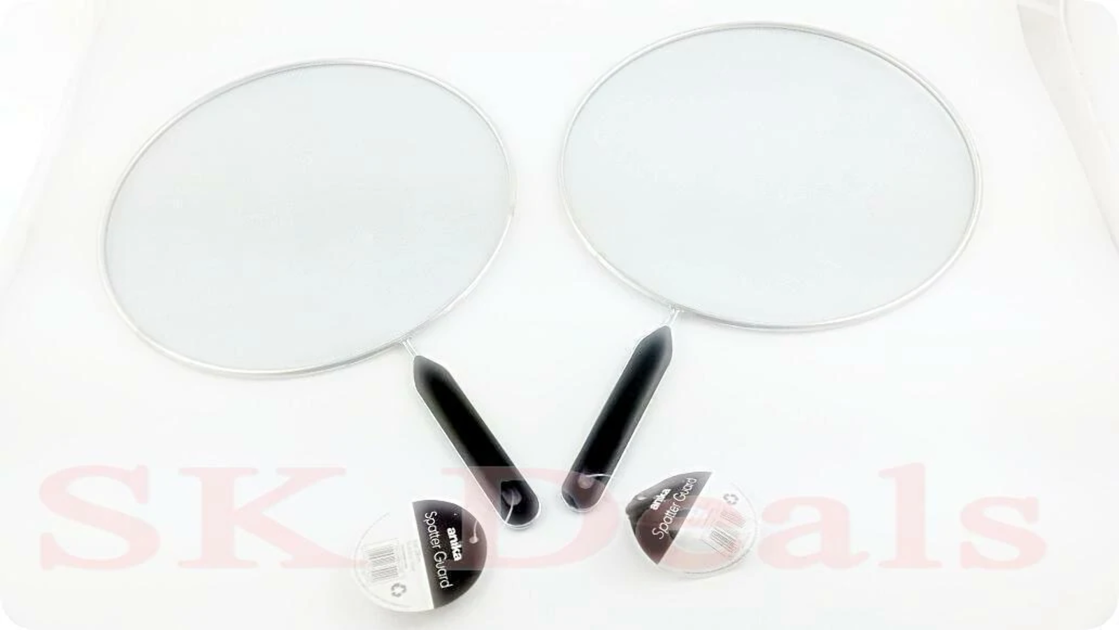 2X SPLATTER GUARD SET FRYING PAN ANTI SPLASH SCREEN COVER MESH METAL