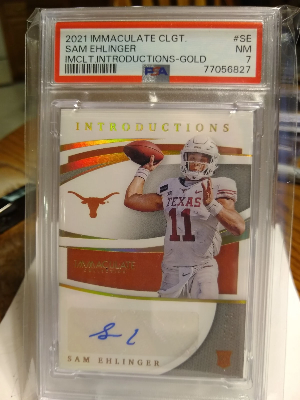 Sam Ehlinger Panini Immaculate Collection Collegiate Immaculate Introductions Autographs #SE Gold