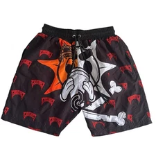 Glo Gang Men's Size M Black Shorts Logo Allover Print Red Chief Keef Glory Boyz