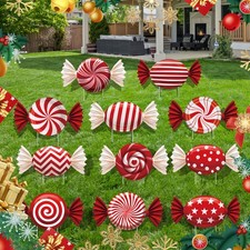 B  oGlowHaven 12ct Candy Christmas outdoor Decorations  Decorations Waterproof...