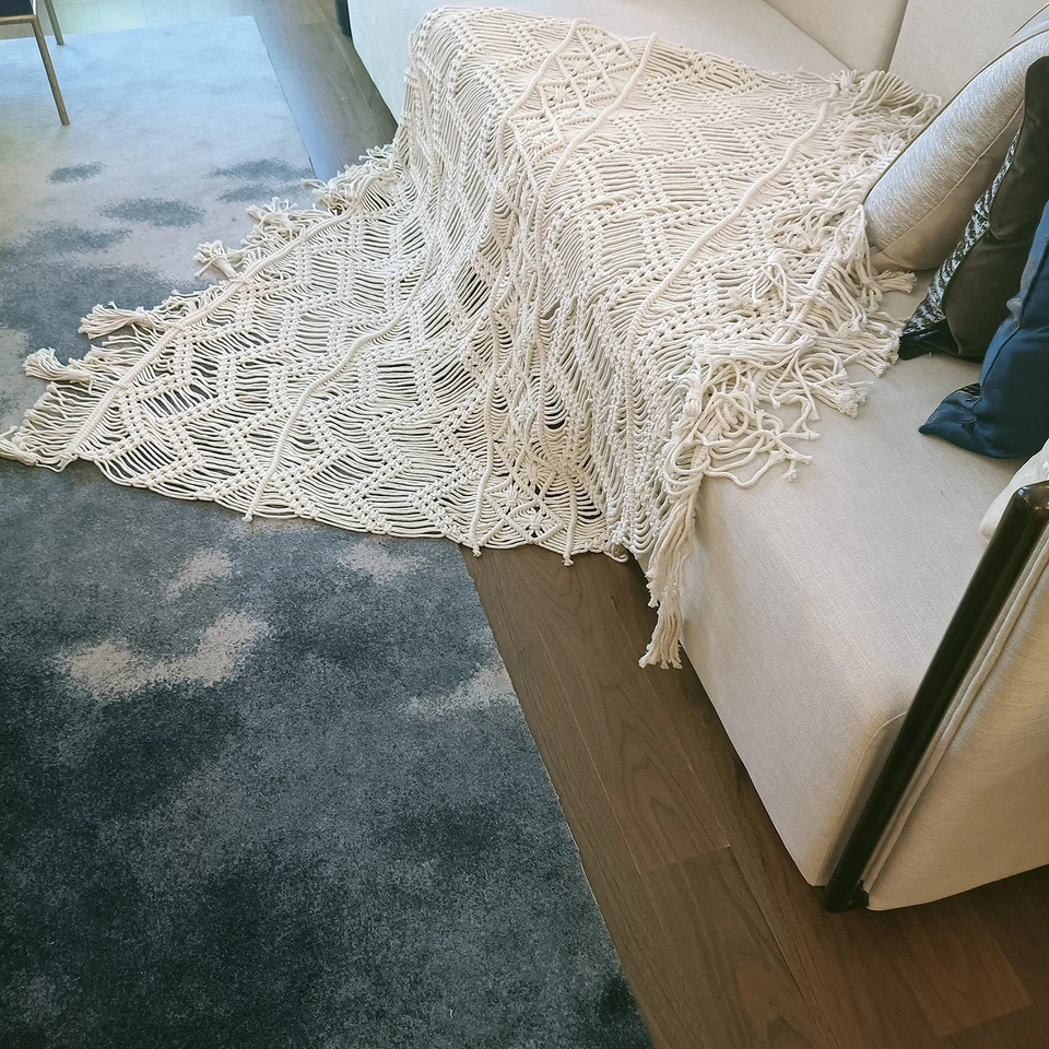 Manta grande de macramé, cubierta de manta bohemia multiusos tejida a mano... Foto 4 de 4