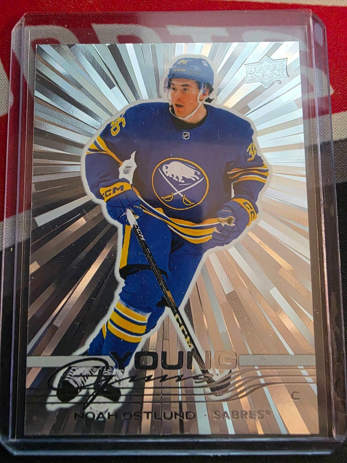2025-2026 Upper Deck Young Guns OutBurst Silver Noah Ostlund Rookie #219 Buffalo