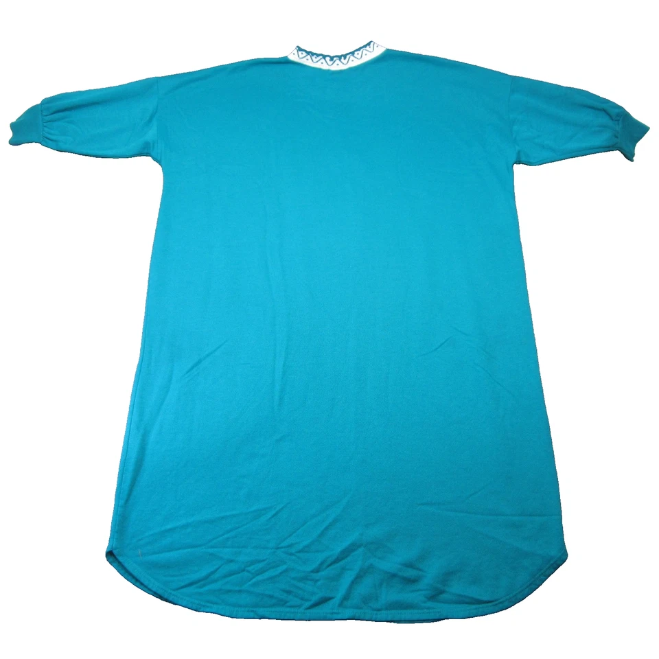 De Colección Cachorro Perro Apliques Camisón 3X Verde Azulado Pullover Ropa de Dormir EE. UU. Acogedor Años 80 Kitsch Foto 3 de 4