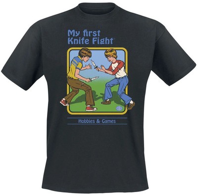 Steven Rhodes T-Shirt Herren My First Knife Fight schwarz