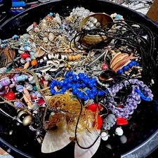 7.6 Lb Jewelry Lot Costume Broken Tangled Wearable Mix Craft Repair Repurpose