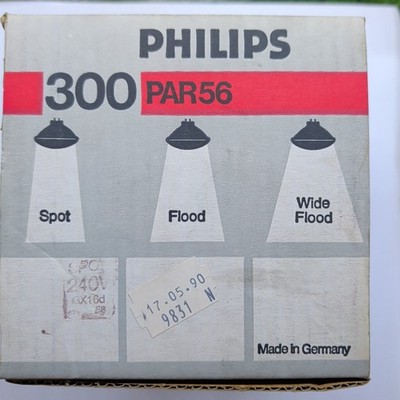 Philips 300W PAR56 Spot Light Bulbs 240V GX16d Stage/Studio Outdoor Vintage NOS 