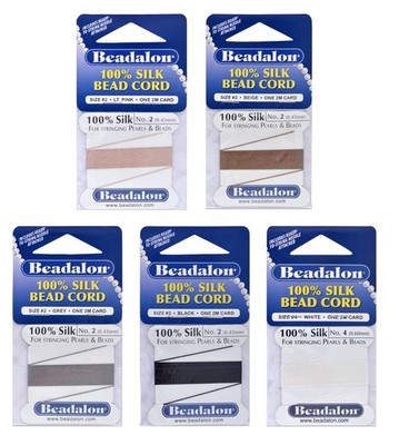 Beadalon  100% Seide Perlseide mit Nadel  2m/6.5ft * viel Farben