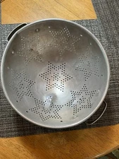 Vintage Aluminum Strainer Colander 9"  Aluminum 7 Star