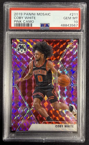 2019-20 Panini Mosaic Coby White Pink Camo Rookie Prizm #211 PSA 10