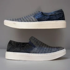 SOFFT SHOES Sz 9 SOMERS III LEATHER SLIP ON WOMENS Blue Snake Print Lightweight