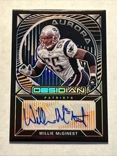 2021 Panini Obsidian #AA-WM Aurora Electric Etch Orange Auto /75 Willie McGinest