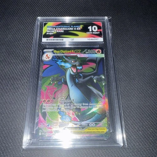 Pokemon Mega Charizard X Ex 109/094 - ACE 10 GEM MINT - PERFECT SUBS
