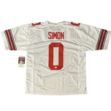 CODY SIMON Signed Ohio State White Jersey JSA CD57493 NATL CHAMP Captain XL