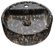 ANZZI Rhapsody Series 17 in. Bathroom Vessel Sink with Matching Drain and Stain
