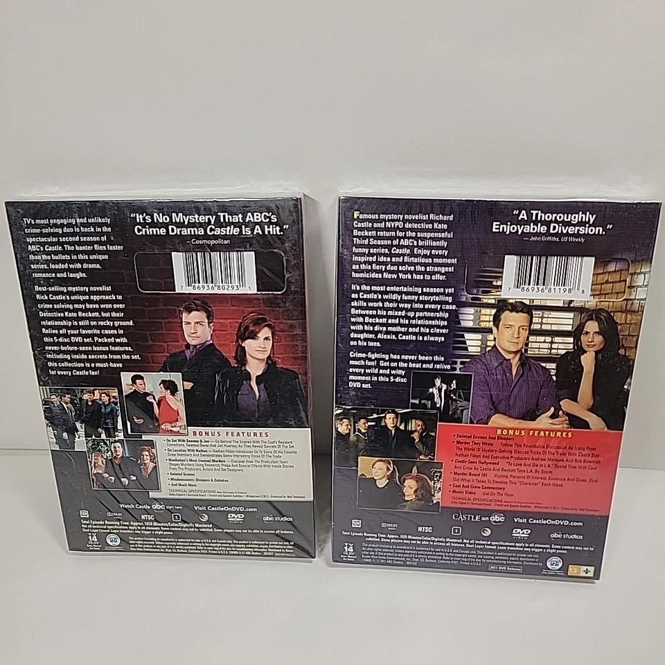 Castle DVD lot Seasons 2,3, • Susan Sullivan/Nathan Fillion/Stana Katic New - Imagem 2 de 4
