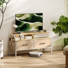 HOMCOM TV Stand Cabinet with 2 Foldable Drawers, Refurbished