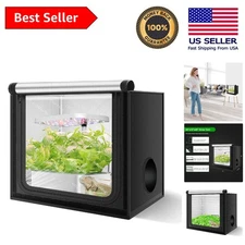Durable 24" Indoor Hydroponics Grow Tent with Observation Windows and Tray