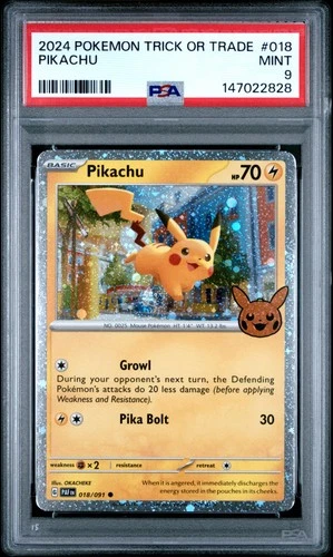 2024 POKEMON TRICK OR TRADE #018 PIKACHU PSA 9