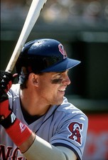 Tim Salmon California Angles looks on from the on-deck circle v th- Old Photo