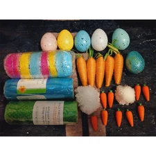 Easter Spring Craft Lot: Eggs, Carrots, Mesh & More Supplies