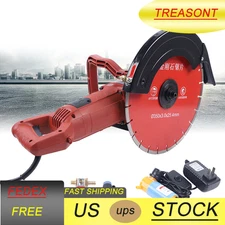 14" Circular Concrete Cut off Saw Wet Dry Concrete Saw Cutter + Water Pump/Blade