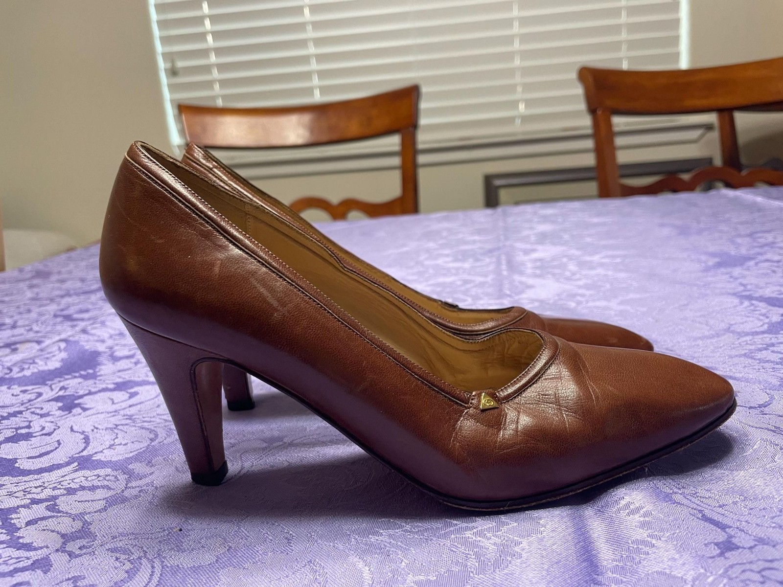 Authentic Vintage Gucci Brown Leather Pumps – Size 36 AA 1980s Italy thumbnail 3